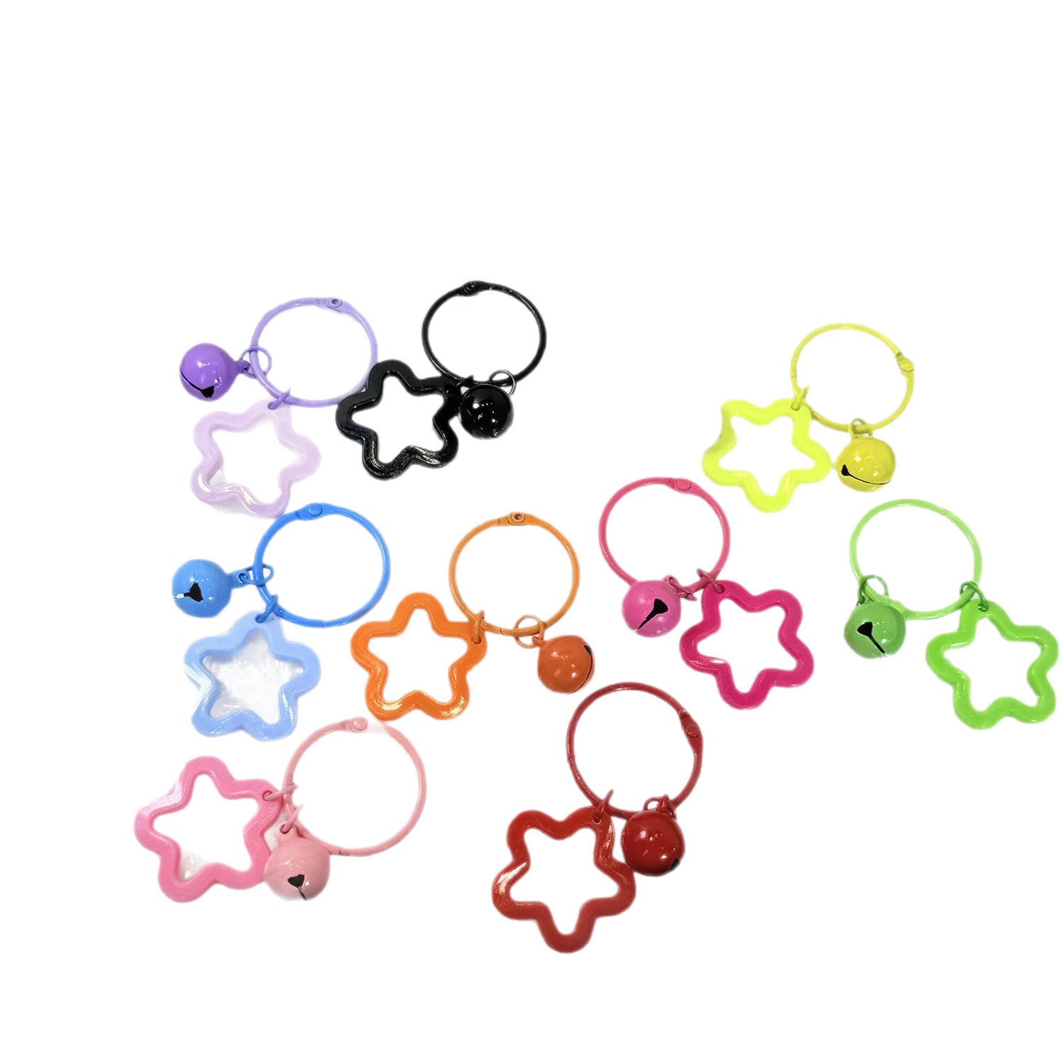Wholesale Cartoon Star Bell Keychain Cute Pendant Bag Charm Plastic Resin Gift