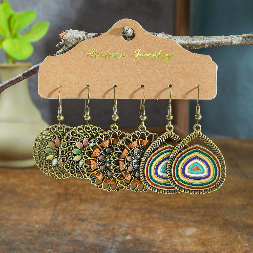 Wholesale Bohemian Big Circle Leaf Long Tassel Earrings Alloy - Stylish Jewelry Accessory