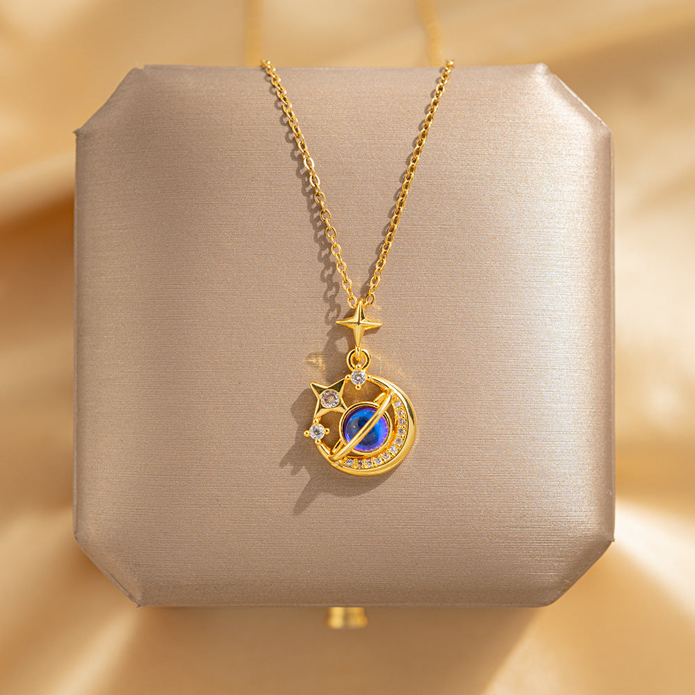 Wholesale Double-sided Four-leaf Clover Titanium Steel Necklace Luxury Necklaces ACC-NE-Qingyan003