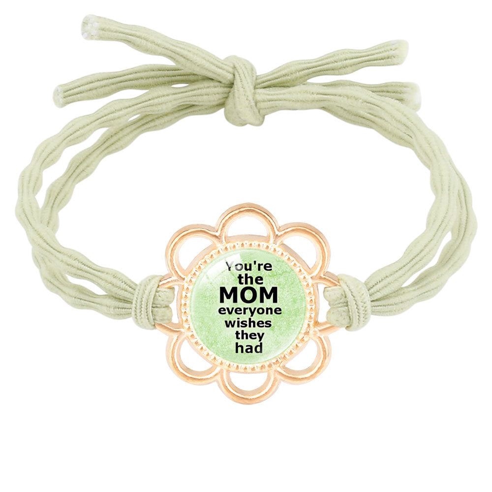 Wholesale mother's day jewelry hair rope bracelet dual-purpose alloy Mom