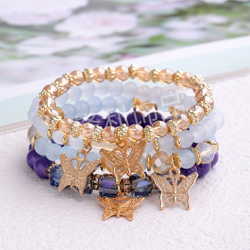 Wholesale Multi-layer Creative Bohemian Butterfly Crystal Beaded Bracelet ACC-BT-FengLi004
