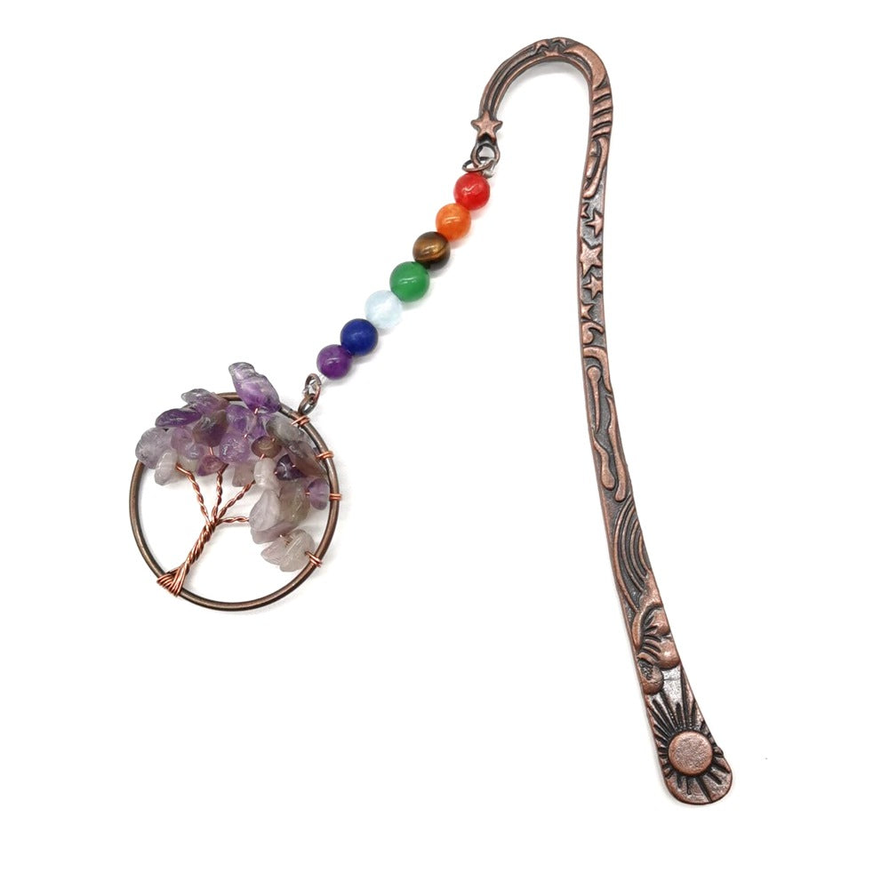 Wholesale Natural Gravel Crystal Tree of Life Bookmarks ACC-BM-HanX001
