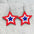 Wholesale Independence Day  American Flag Eagle Round Five-pointed Star Printed Wooden Earrings