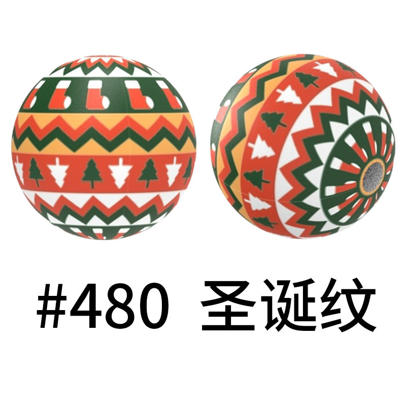 Wholesale 50pcs 15mm Western Style Leopard Skull Color Aztec Printed Silicone Balls Beads ACC-BDS-HeSheng001
