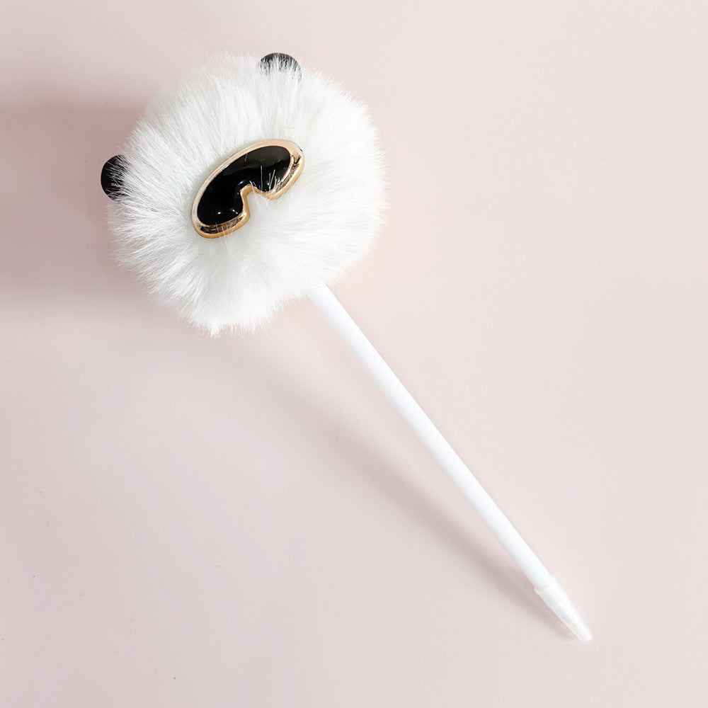 Wholesale glasses rabbit cute plush ballpoint pen