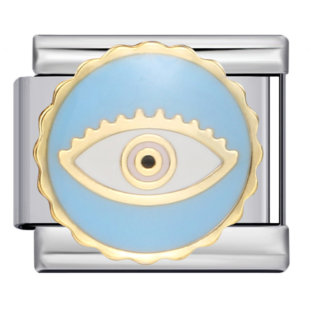 Wholesale Italian Charm Bracelet 9mm DIY Splicing Removable Devil Eye Stainless Steel Composable Bracelet