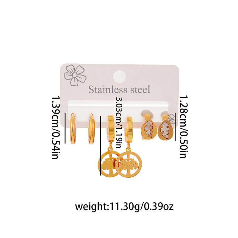 Wholesale Stylish Titanium Steel Love Earrings Set Fashion Jewelry for Party Wear