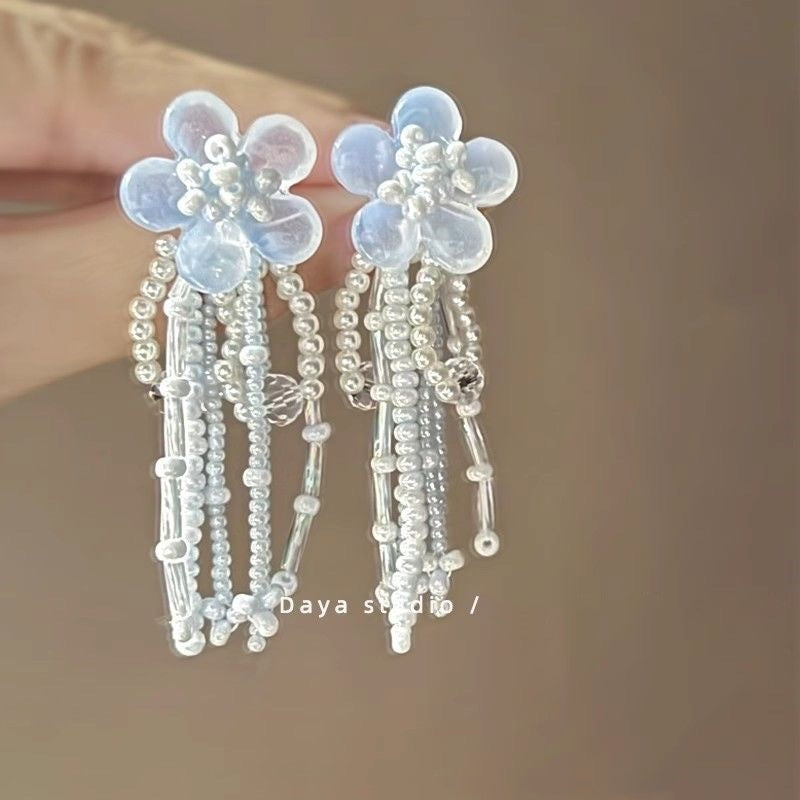 Wholesale  Rose Flower Zircon Earrings