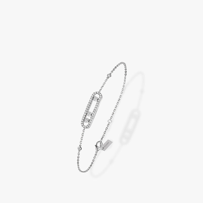 Wholesale 925 Sterling Silver Sliding Chain Bracelet For Women White Gold Electroplated Fashion Jewelry Gift Boutique Resale