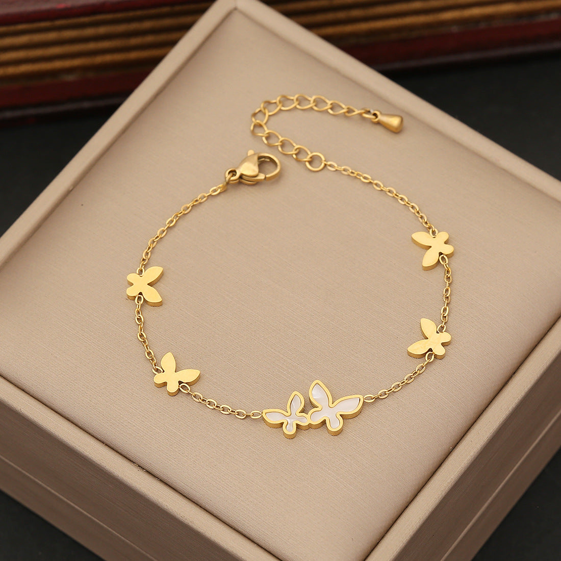 Wholesale Light Luxury Bracelet Butterfly Love Stainless Steel Bracelets ACC-BT-BingMeng001