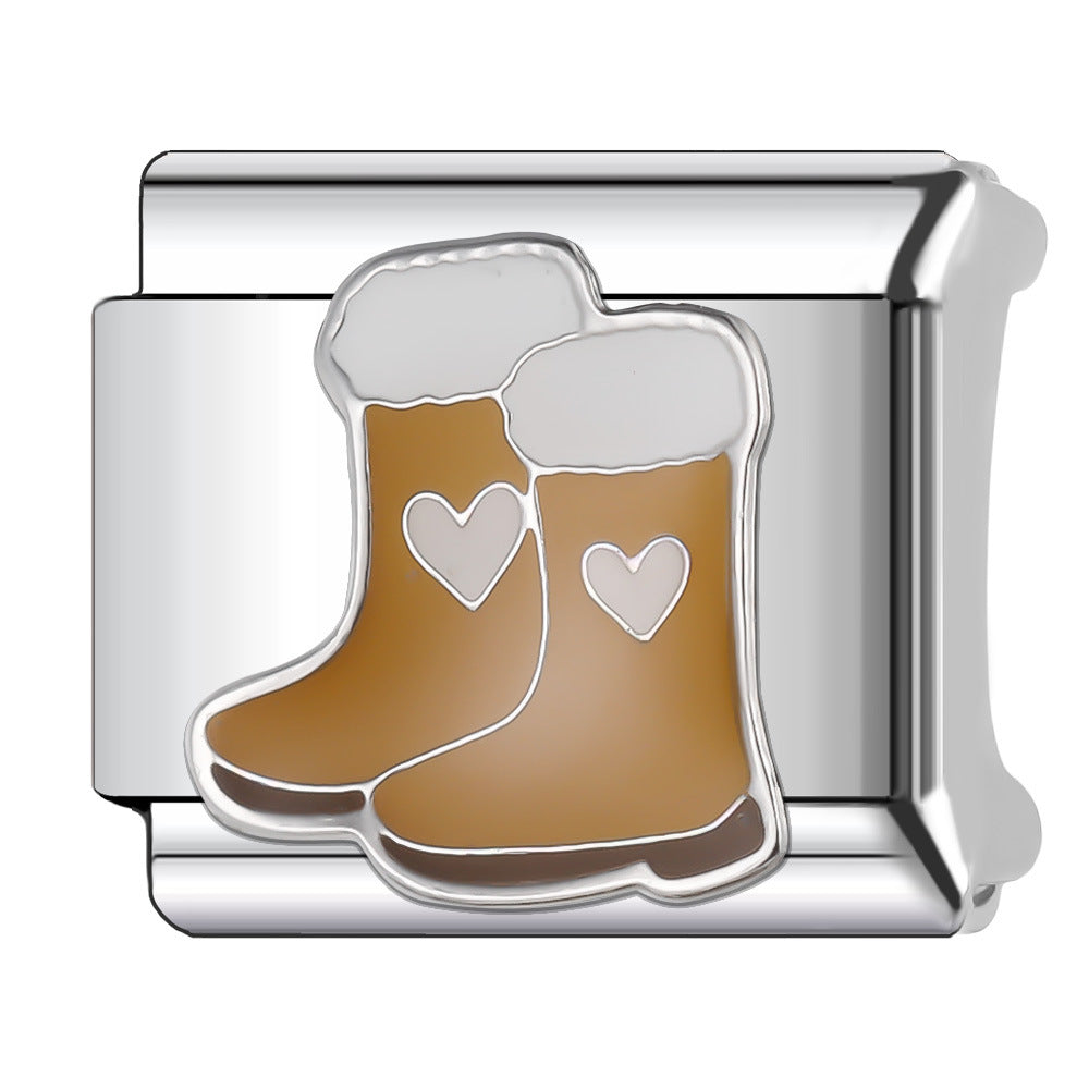 Wholesale Italian Charm Bracelet 9mm DIY Splicing Stainless Steel Christmas Elements Composable Bracelet