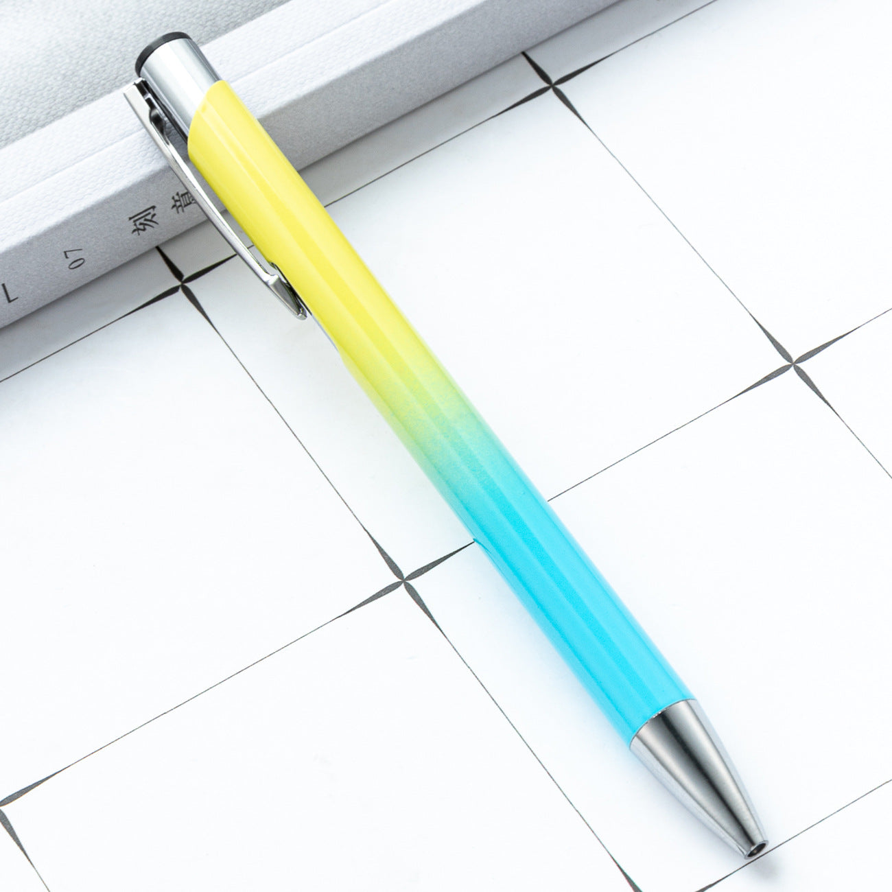 Wholesale Double coil gradient aluminum pen metal push ballpoint pen