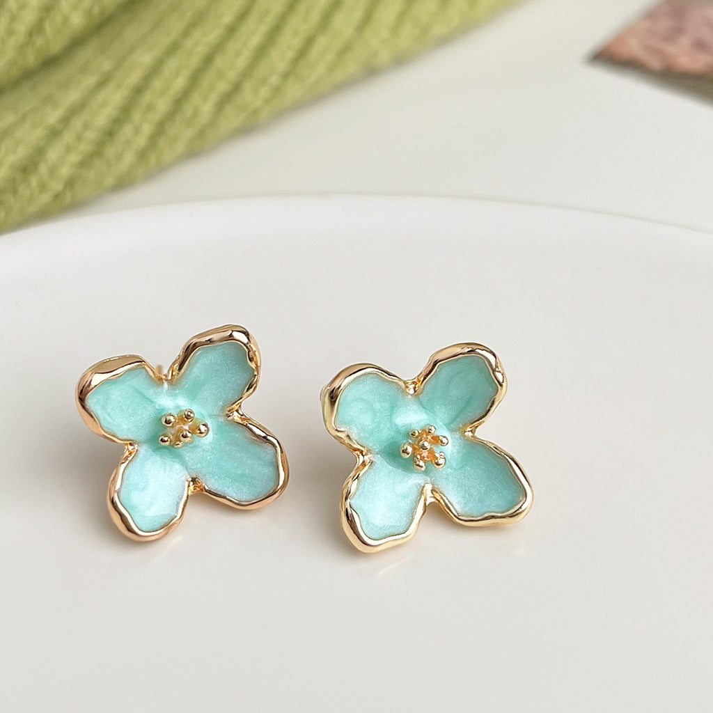 Wholesale  oil drop flower earrings