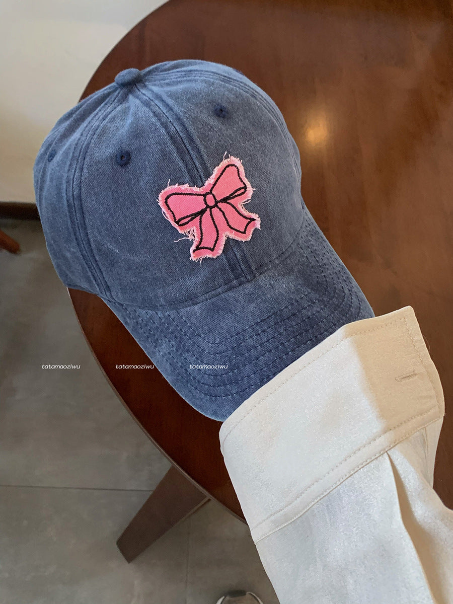 Wholesale Pink bow soft top Baseball Cap