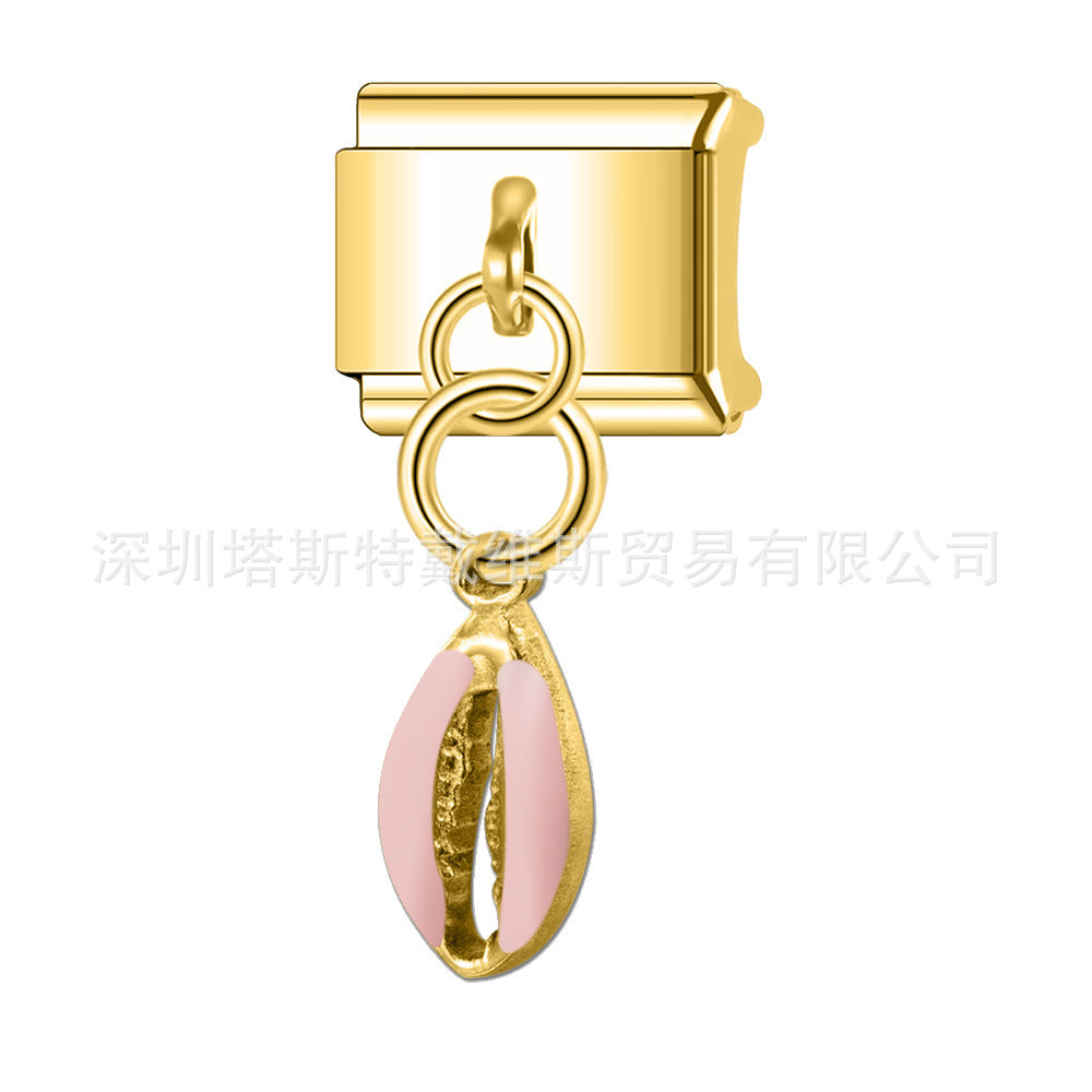Wholesale 9mm Italian Charm Starter Bracelets DIY square Single Section Creative Stainless Steel Composable Bracelet