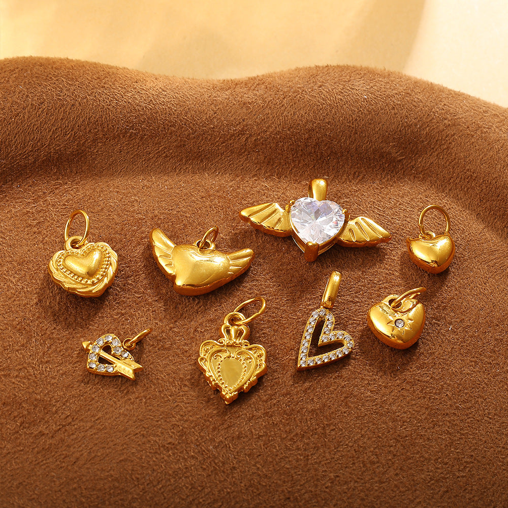 Wholesale Jewelry with Heart Design Stainless Steel,  Diy-Friendly Necklace and Bracelet for Girls and Boys