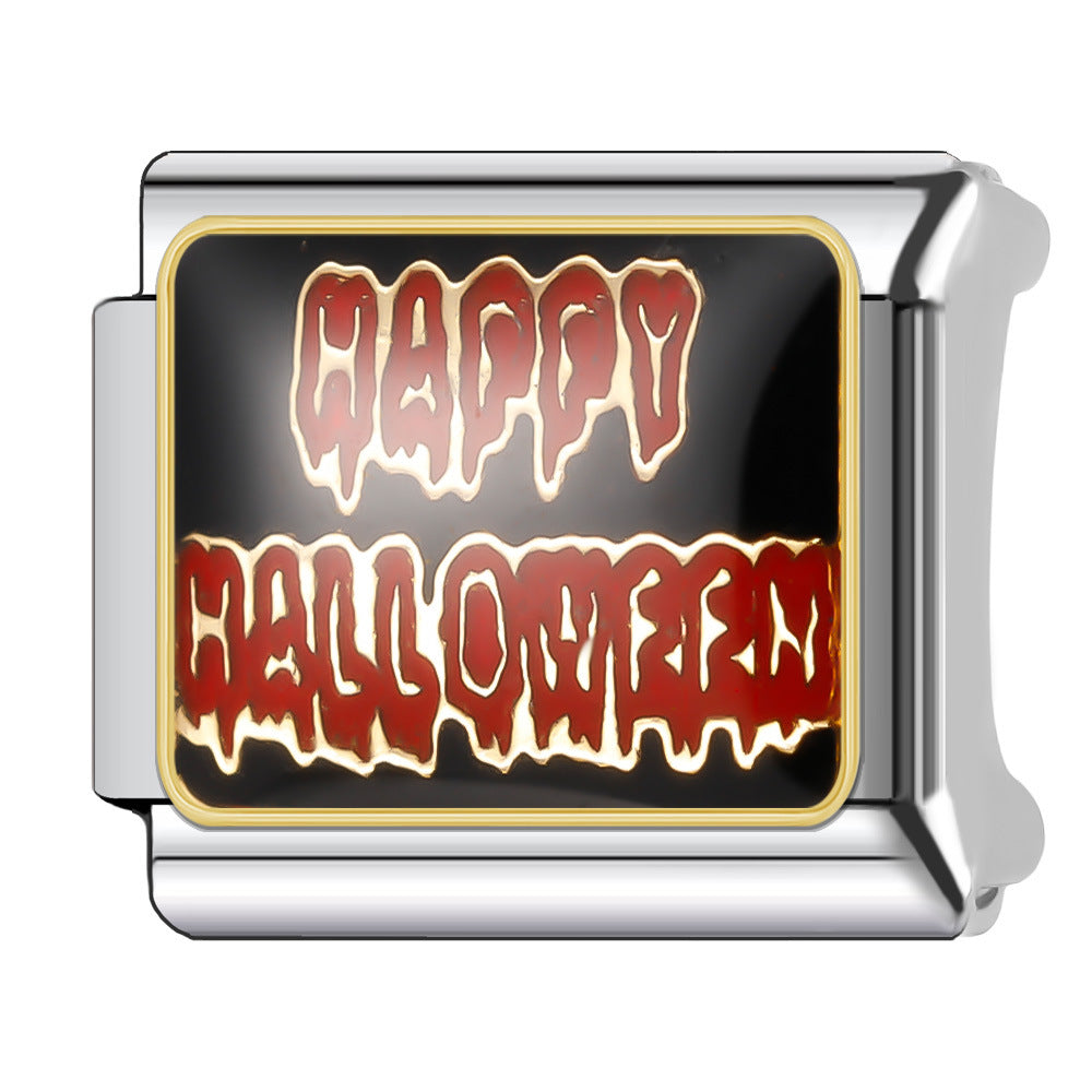 Wholesale Italian Charm Bracelet 9mm DIY Splicing Halloween Series Stainless Steel Composable Bracelet