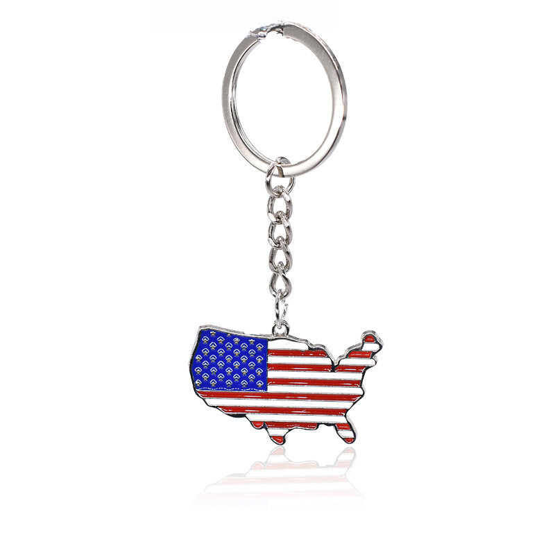 Wholesale  US Flag Independence Day Zinc Alloy Keychain