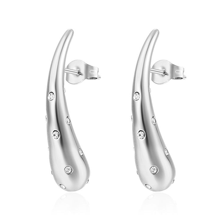 Wholesale Stainless steel 18K gold teardrop earrings