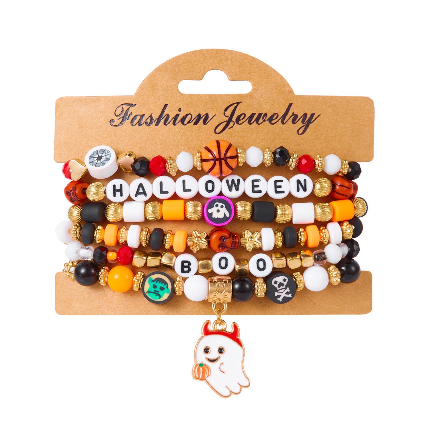 Wholesale  Bat Pumpkin  Beaded Bracelet