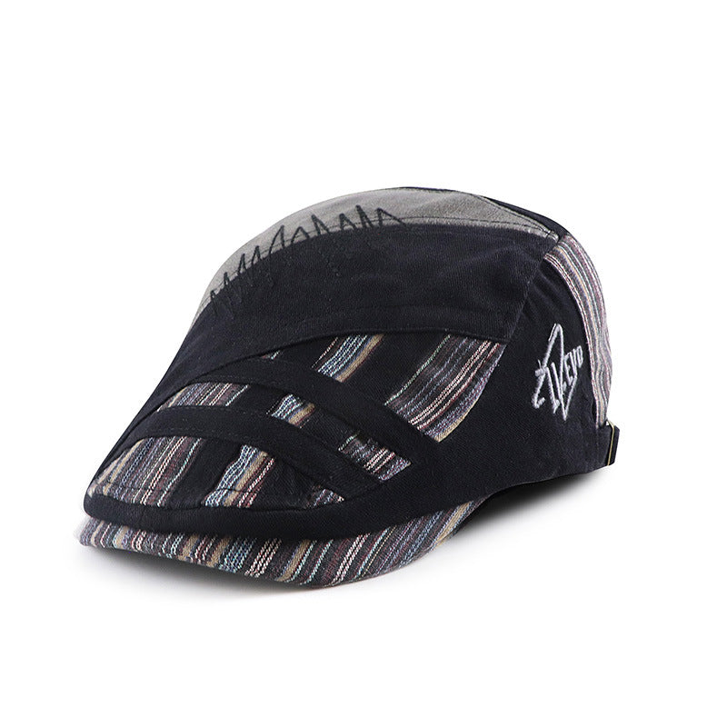 Wholesale Hats Personalized Patchwork Striped Beret ACC-HT-YangGuan002