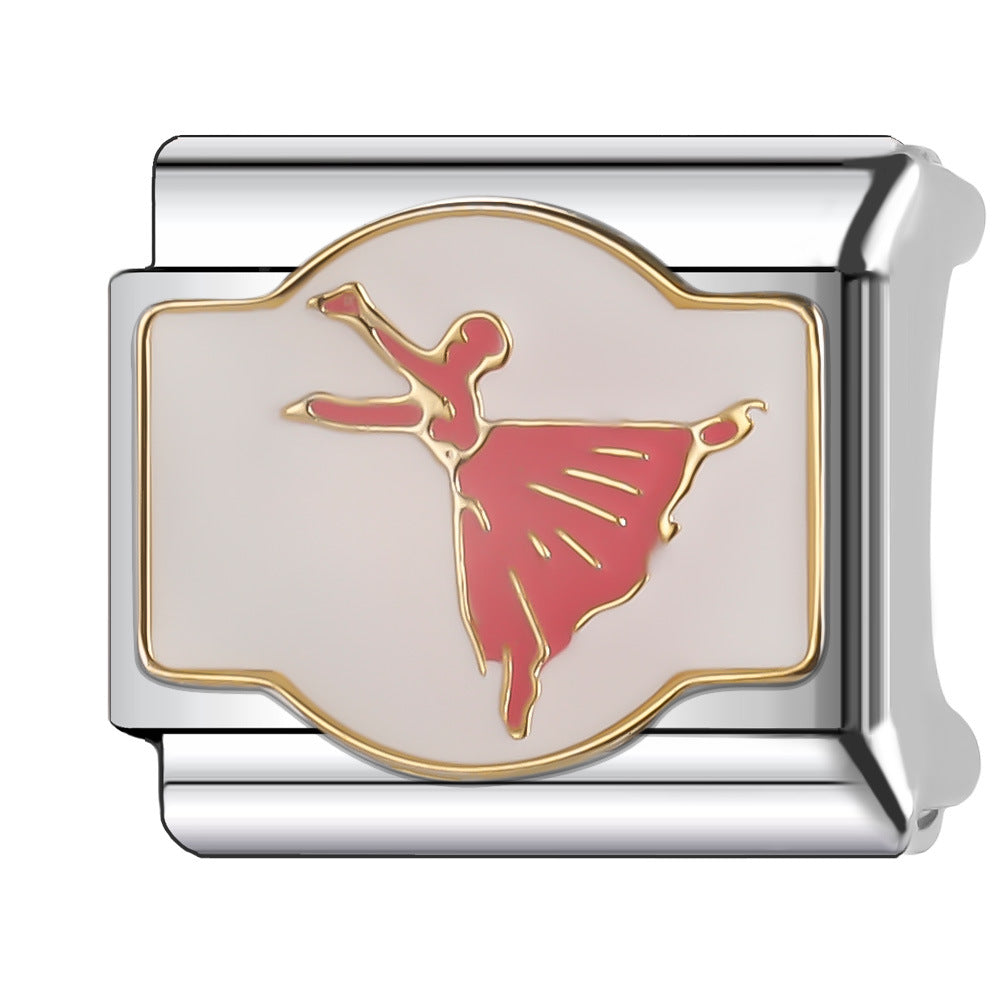 Wholesale Italian Charm Bracelet 9mm DIY Splicing Creative Pattern Stainless Steel Composable Bracelet