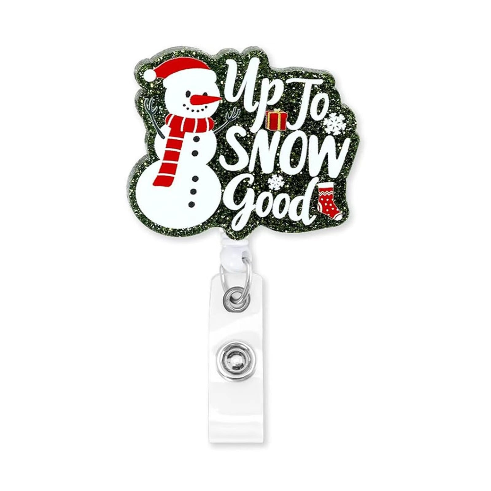 Wholesale Christmas Snowman Badge Scroll Keychain ACC-KC-LingYu010