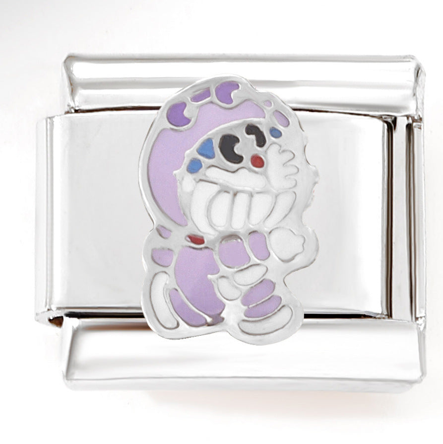 Wholesale Italian Charm Bracelet 9mm DIY Splicing Cute Cartoon Series Stainless Steel Composable Bracelet