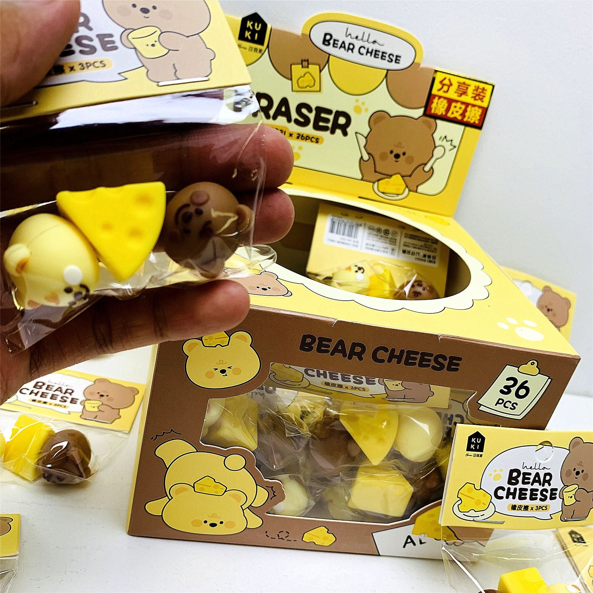 Wholesale of 36PCS 3D Bear Rubber ACC-ER-YSP002