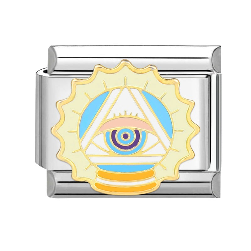 Wholesale  Italian Charm Bracelet 9mm DIY  Blue Series Creative Stainless Steel Composable Bracelet