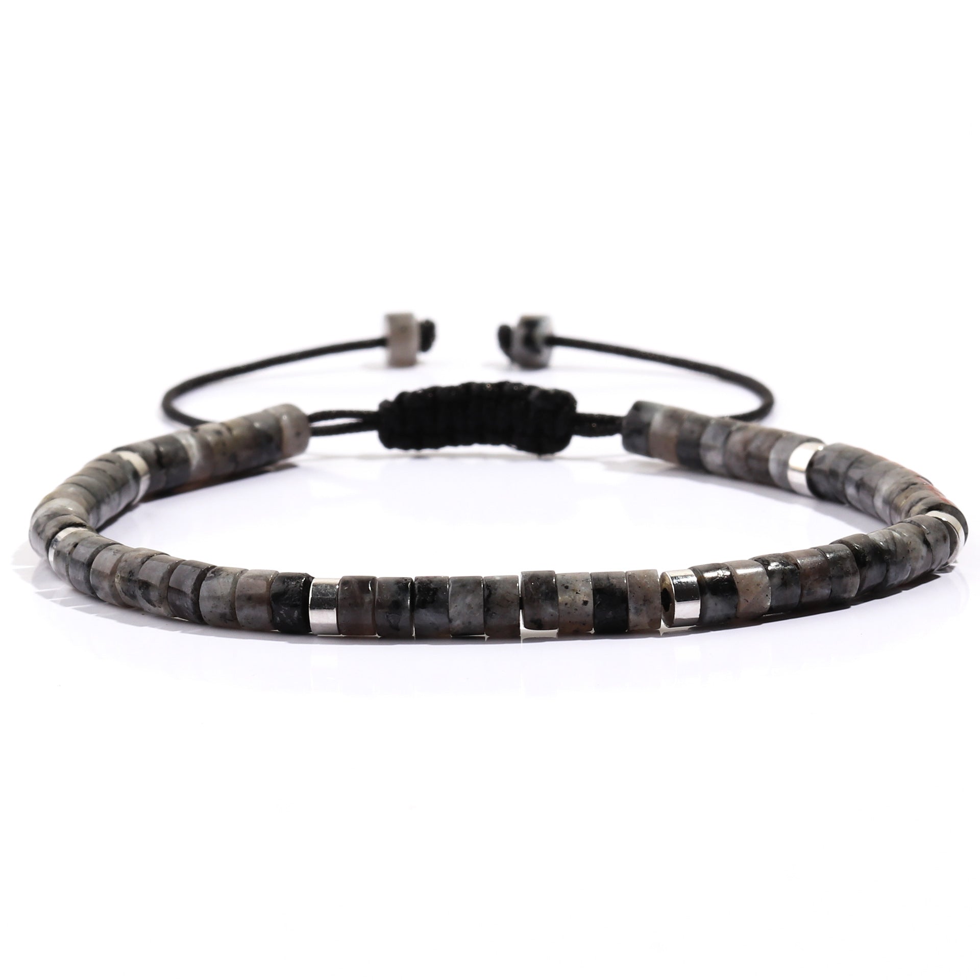 Wholesale Handmade Beads Bohemian Natural Stone Cylindrical Flat Bead Bracelet ACC-BT-FenRui012
