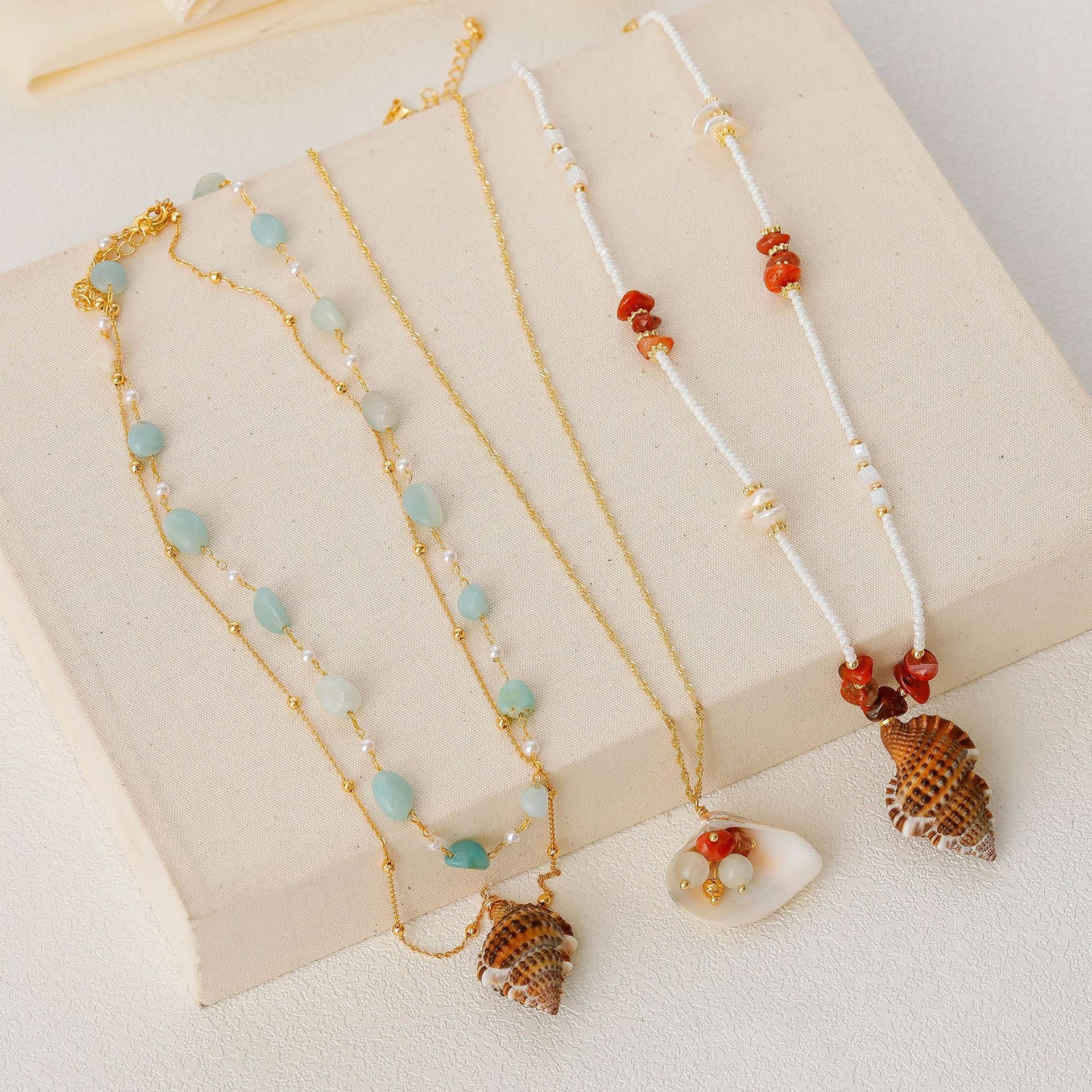 Wholesale Ocean Series Clavicle Chain Shell Conch Pendant Necklace