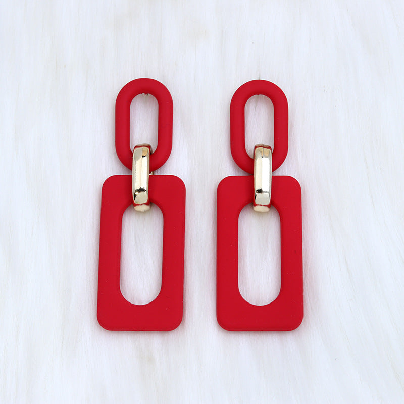 Wholesale rectangular hollow ing acrylic earrings earrings retro personality  earrings