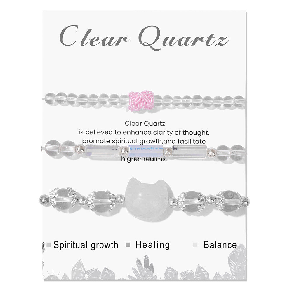 Wholesale Natural Stone Crystal Bracelet Set ACC-BT-YinYi010