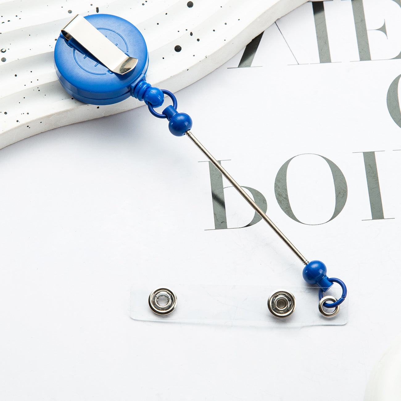 Wholesale Badge Reels Beadable Retractable Easy-Pull Button Badge ID Keychain ACC-KC-HuaH004