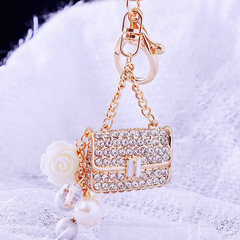 Wholesale Pearl Diamond Zinc Alloy Keychains ACC-KC-RuiYuan002