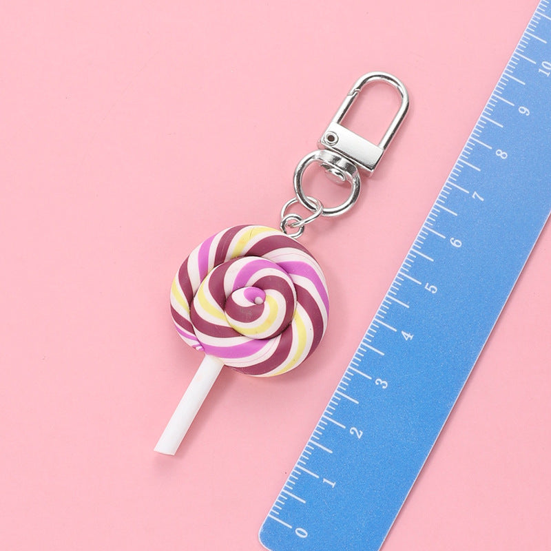 Wholesale Lollipop Plastic Keychain Cute Cartoon Colorful Lollipop Pendant ACC-KC-HuiMei001