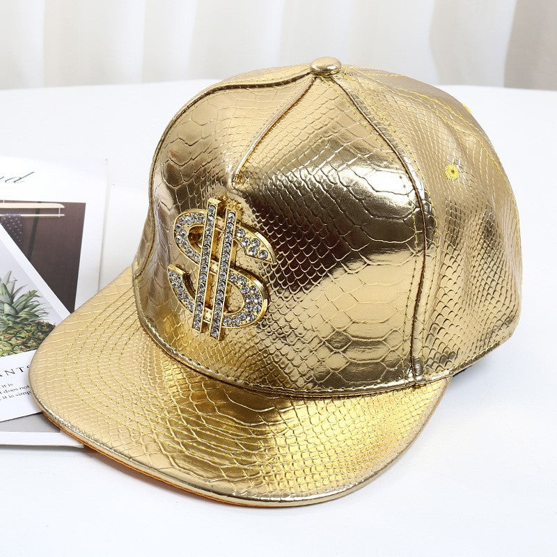 Wholesale PU sunshade metal dollar picture  baseball cap