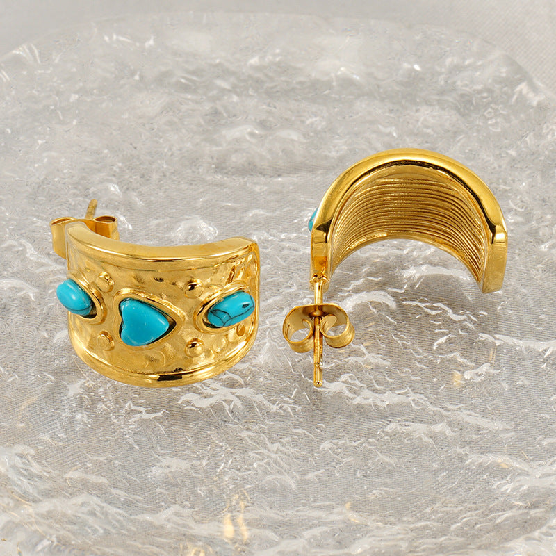 Wholesale plated 18K gold stainless steel earrings