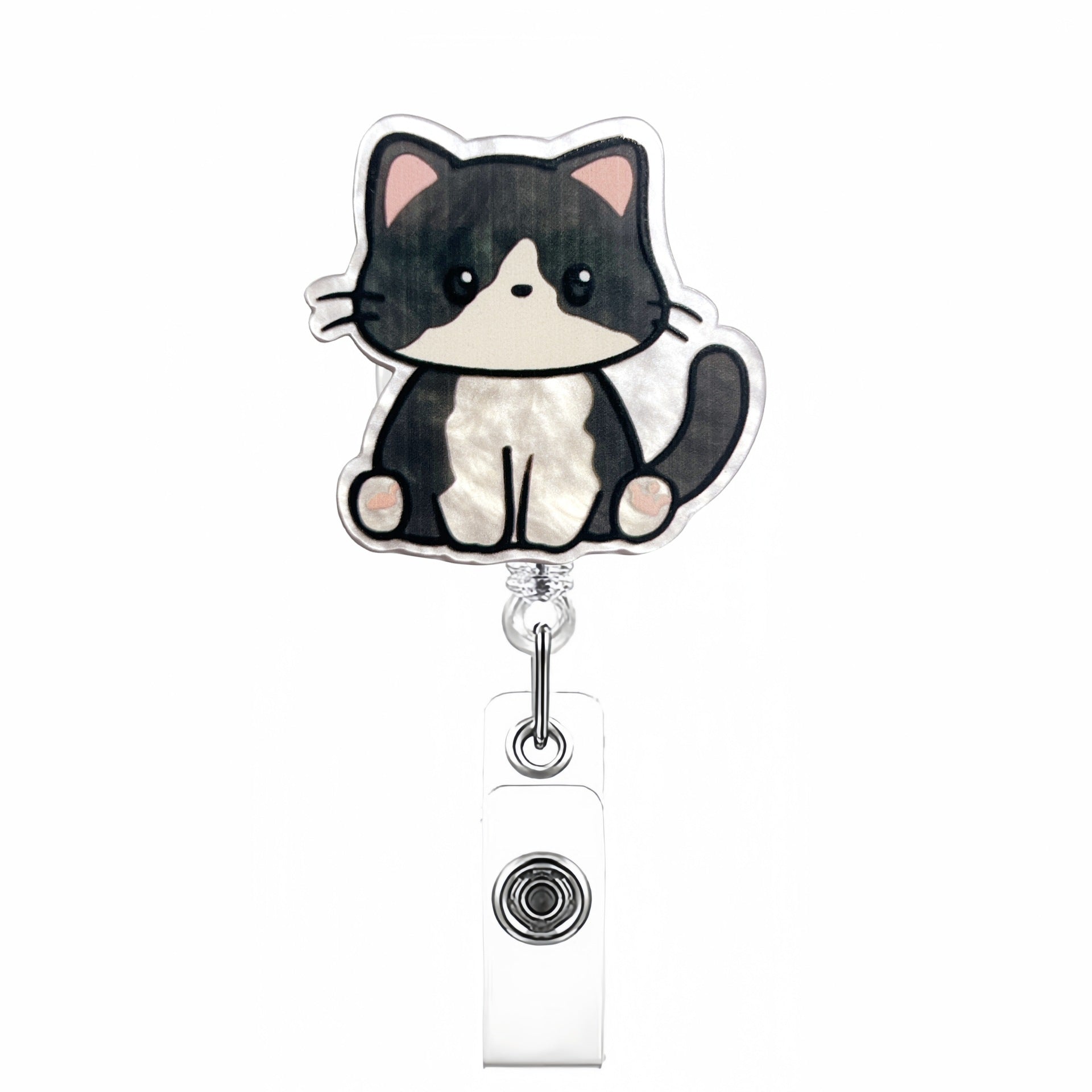 Wholesale Cute Pet Series Acrylic Retractable Rotating Badge Keychain