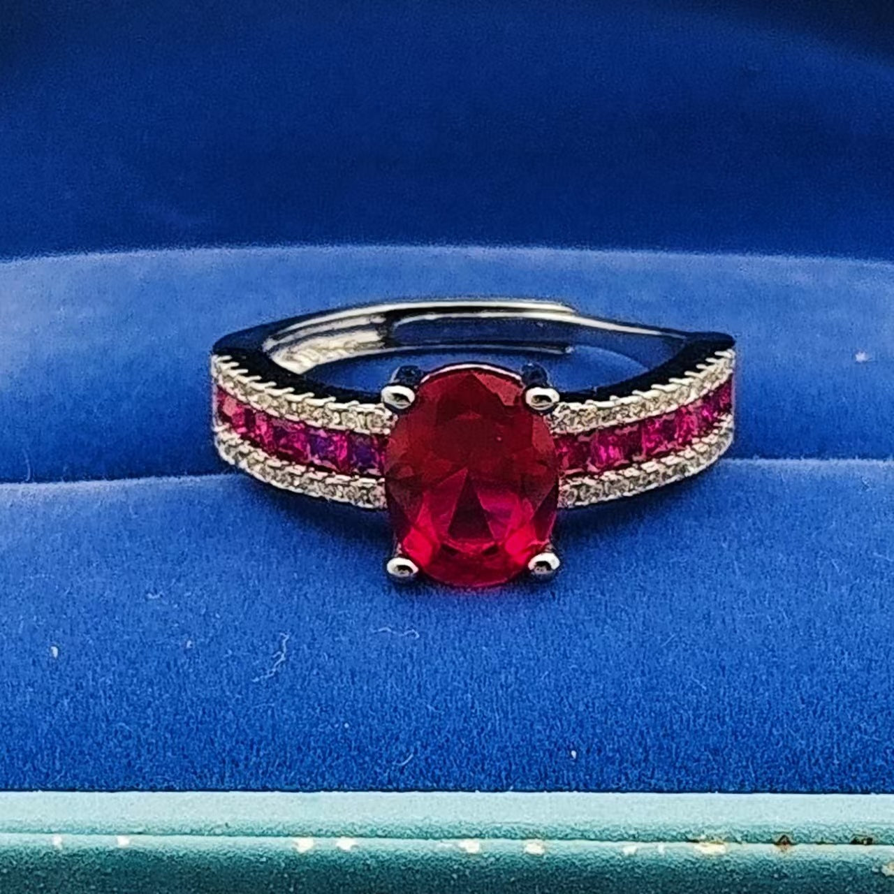 Wholesale Adjustable Oval Ruby Ring