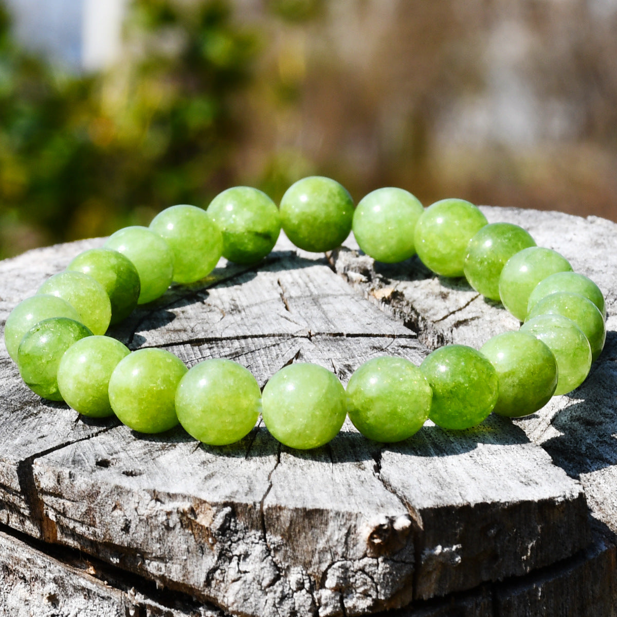 Wholesale Modern Chinese Style Olive Green Stone Bead Bracelet,  Women' s Handmade Fashion Gift