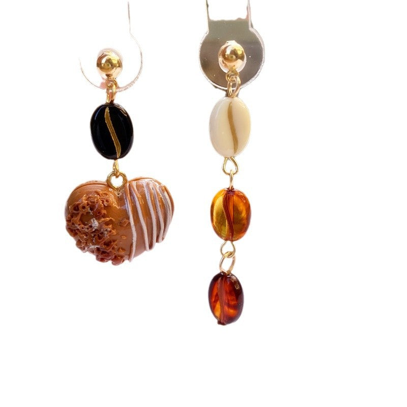 Wholesale coffee bread simulation handmade lye water food play cute earrings