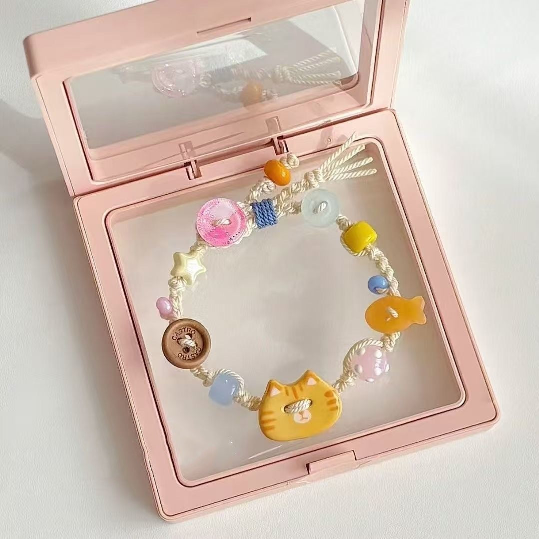 Wholesale Cute Children's Fun Orange Cat Woven Bracelet