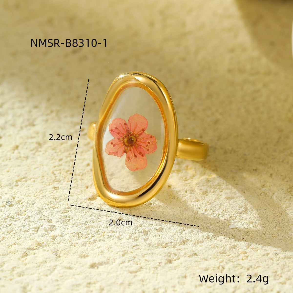 Wholesale  stainless steel ring female everlasting flower glue ring