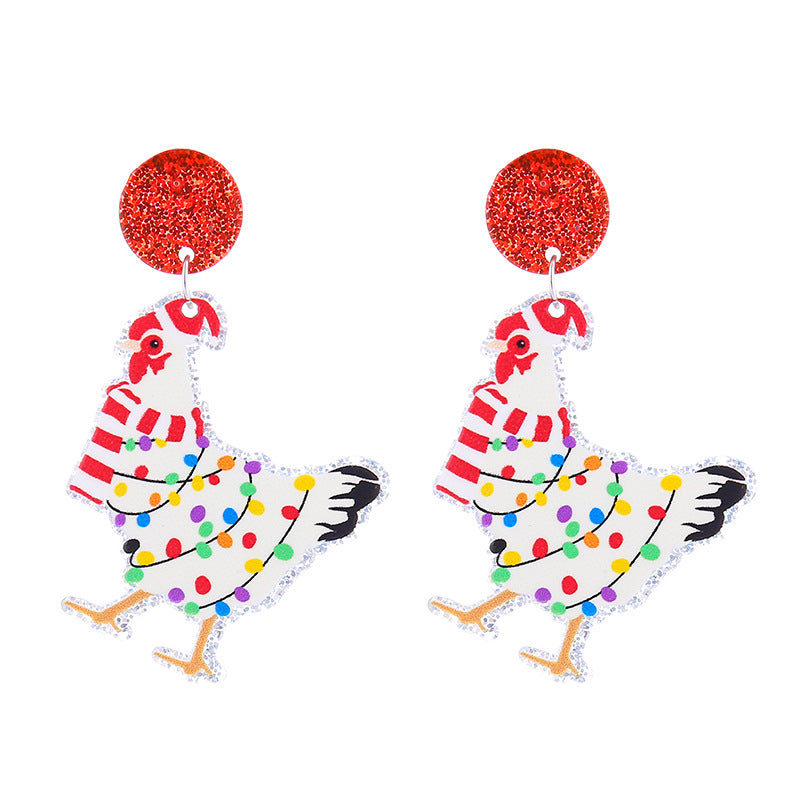 Wholesale Christmas Acrylic Cute Elk Snowman Series Earrings ACC-ES-CT031