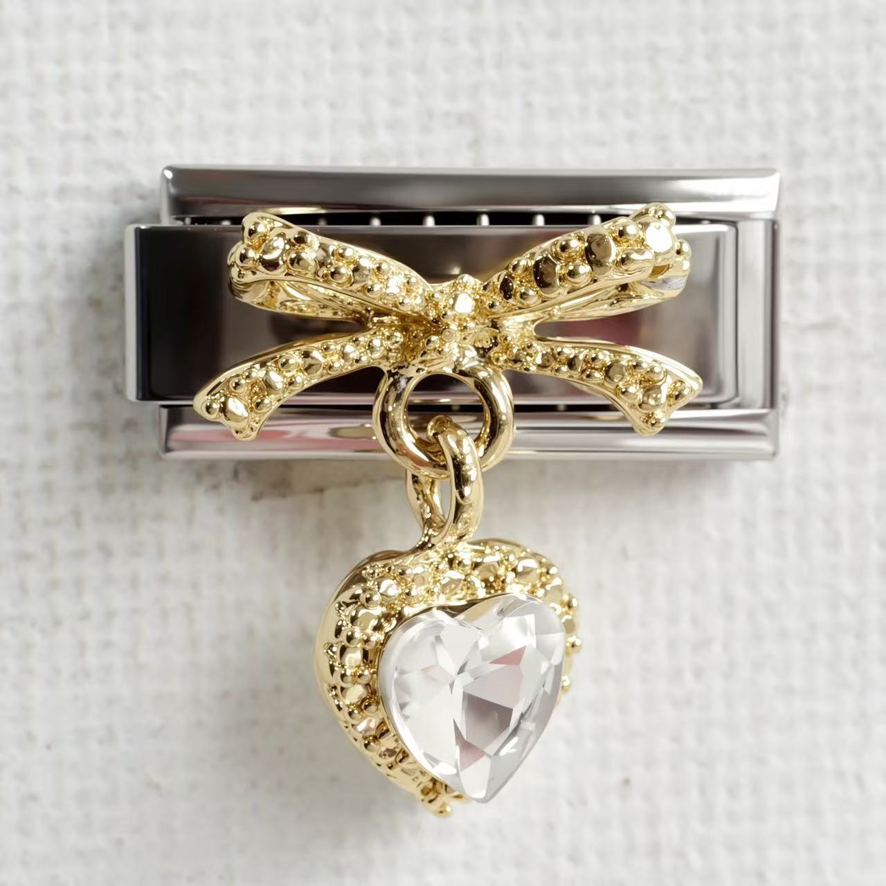 Wholesale 5pcs/pack Makeup &  Accessories Enamel Italian Charms Single Section Creative Stainless Steel Composable Bracelet