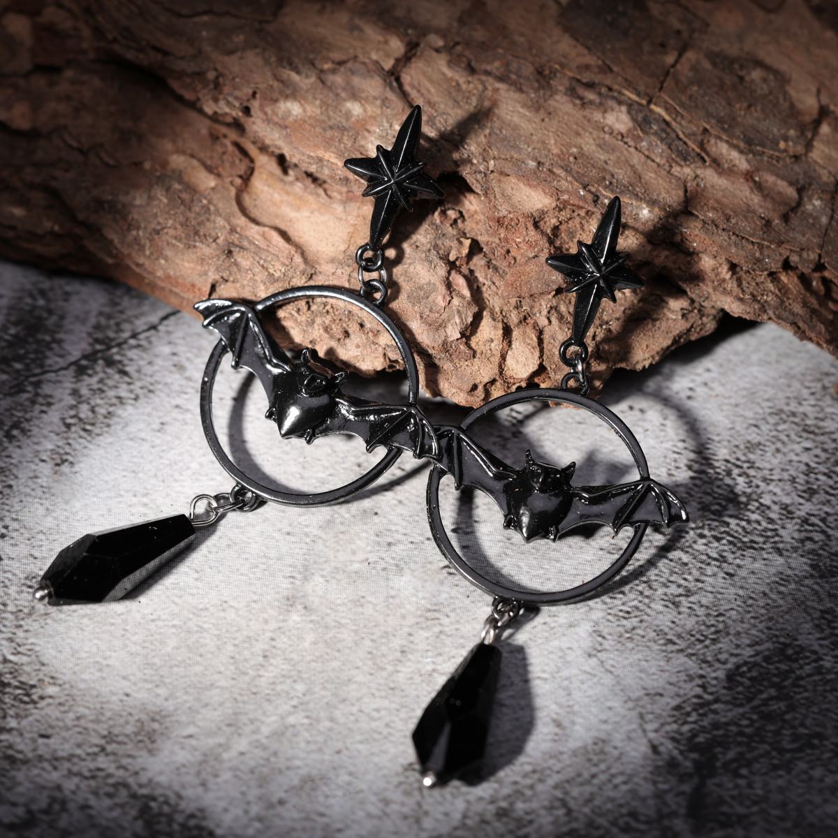 Wholesale Dark Gothic Bat Earrings Punk Style Fashion Accessory for Gift