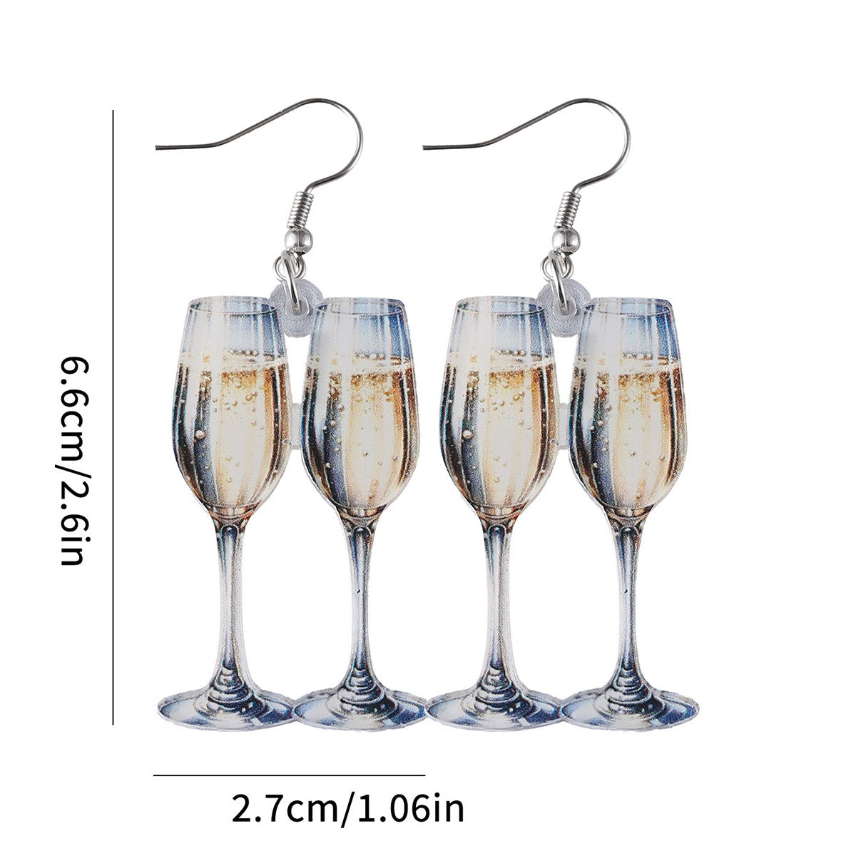 Wholesale Champagne glass drop earrings