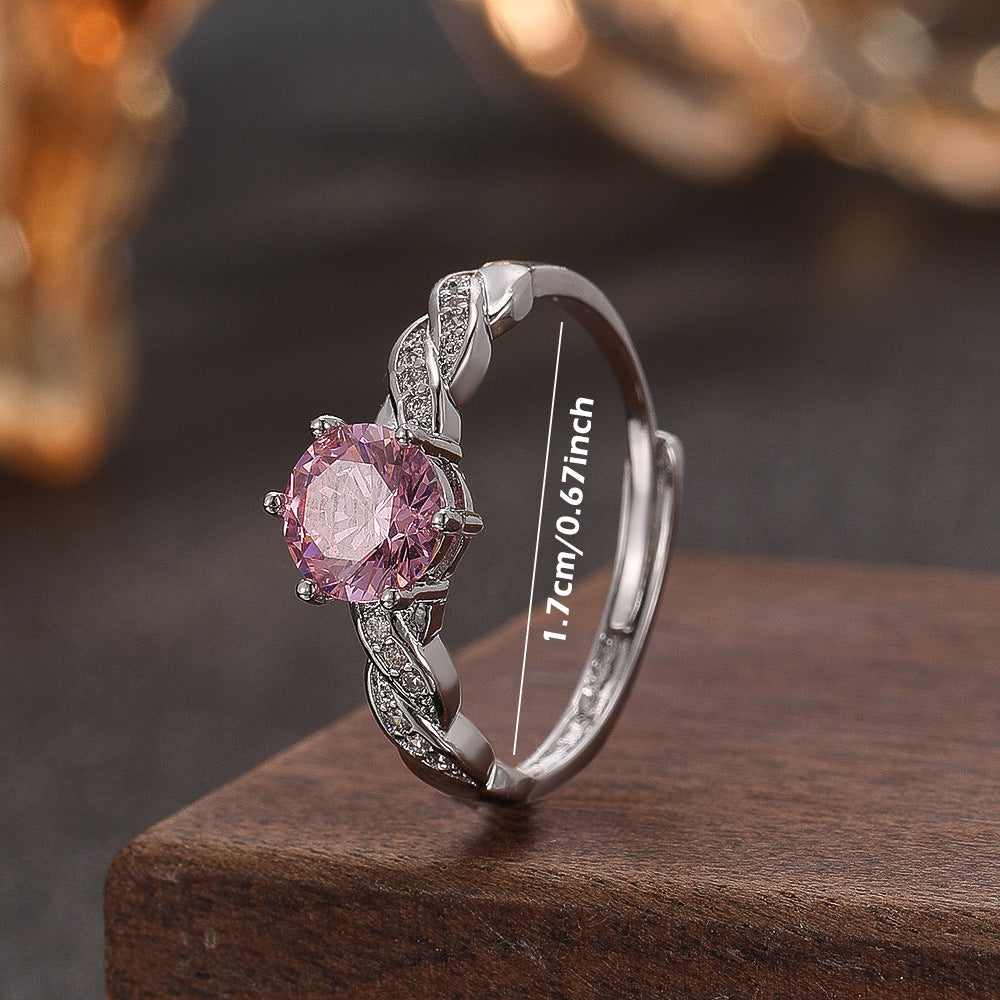 Wholesale Adjustable Cut Octagon Zircon Ring Fashion Accessory Gift For Women